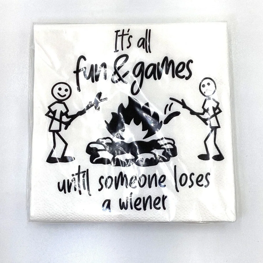 Pinetree Innovations Fun & Games Funny Napkins 20ct Campfire Wiener Roast